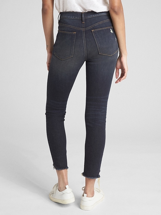 High Rise True Skinny Ankle Jeans with Distressed Detail | Gap