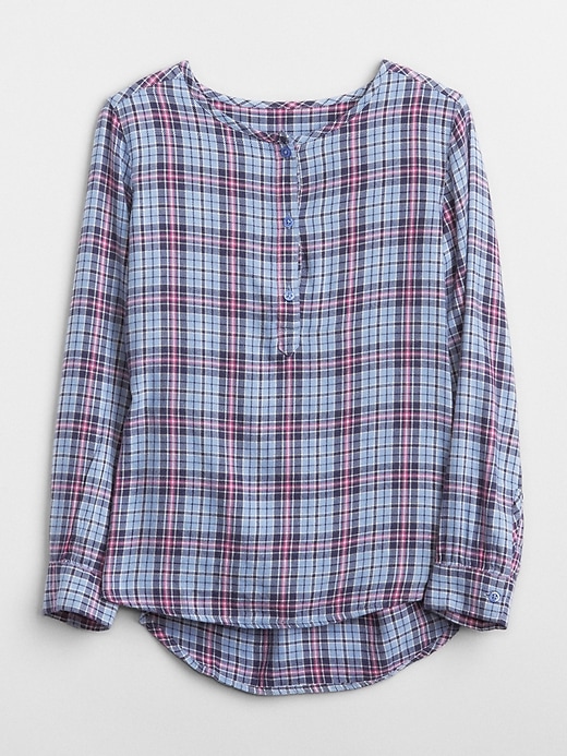 Image number 1 showing, Plaid Henley Popover Shirt