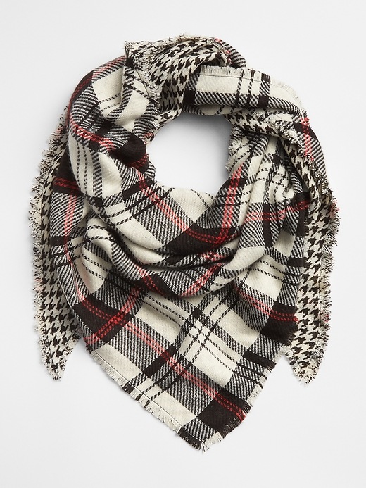 Cozy Plaid Fringe Scarf | Gap