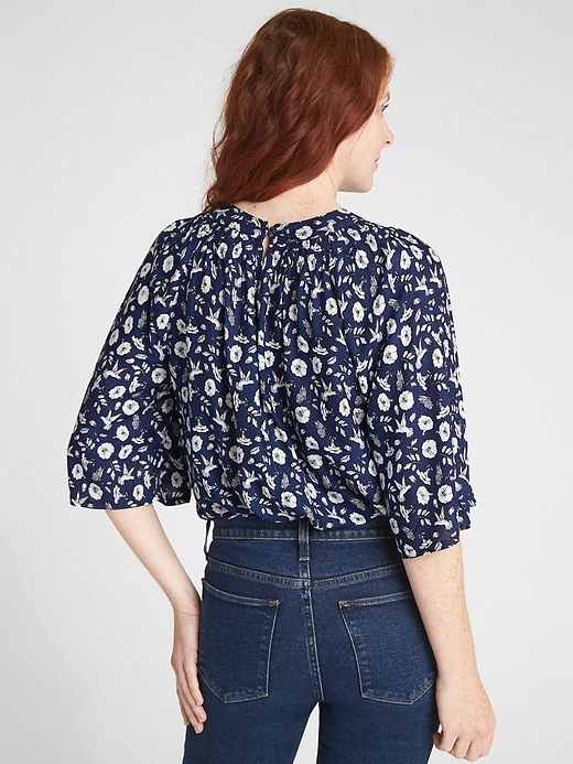 Image number 2 showing, Wide-Sleeve Floral Print Blouse