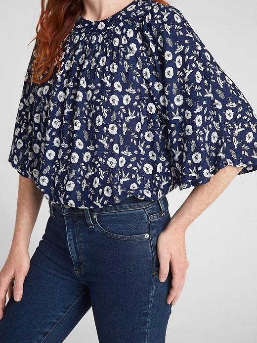 Image number 5 showing, Wide-Sleeve Floral Print Blouse