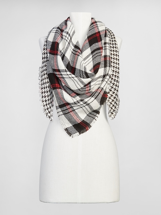 Cozy Plaid Fringe Scarf Gap