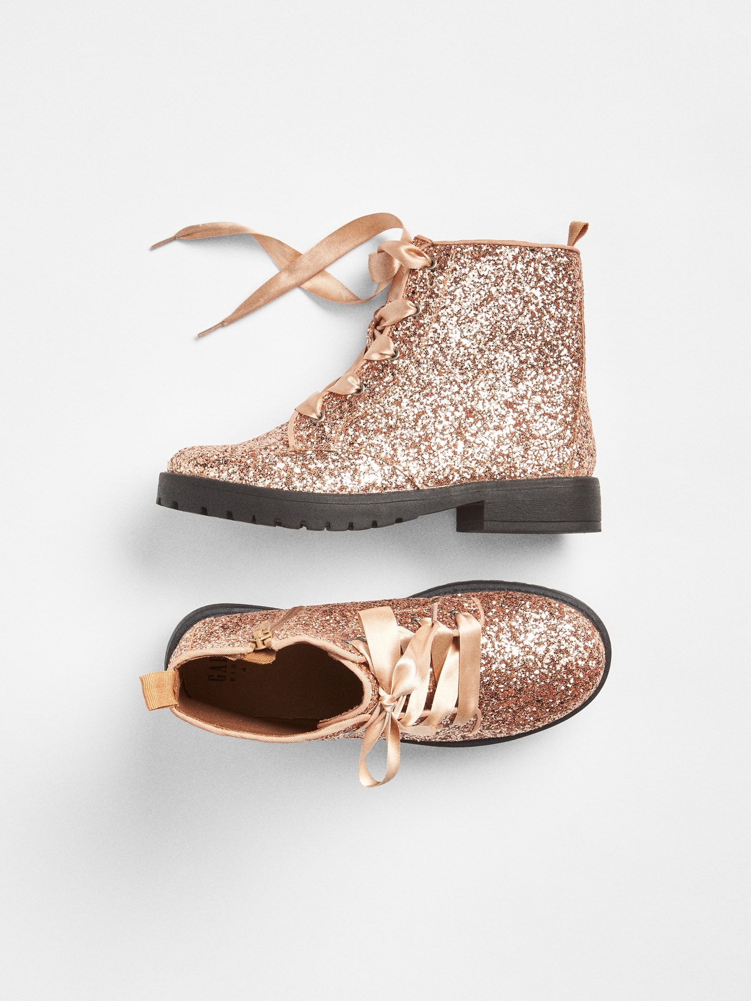 Lace up clearance glitter boots