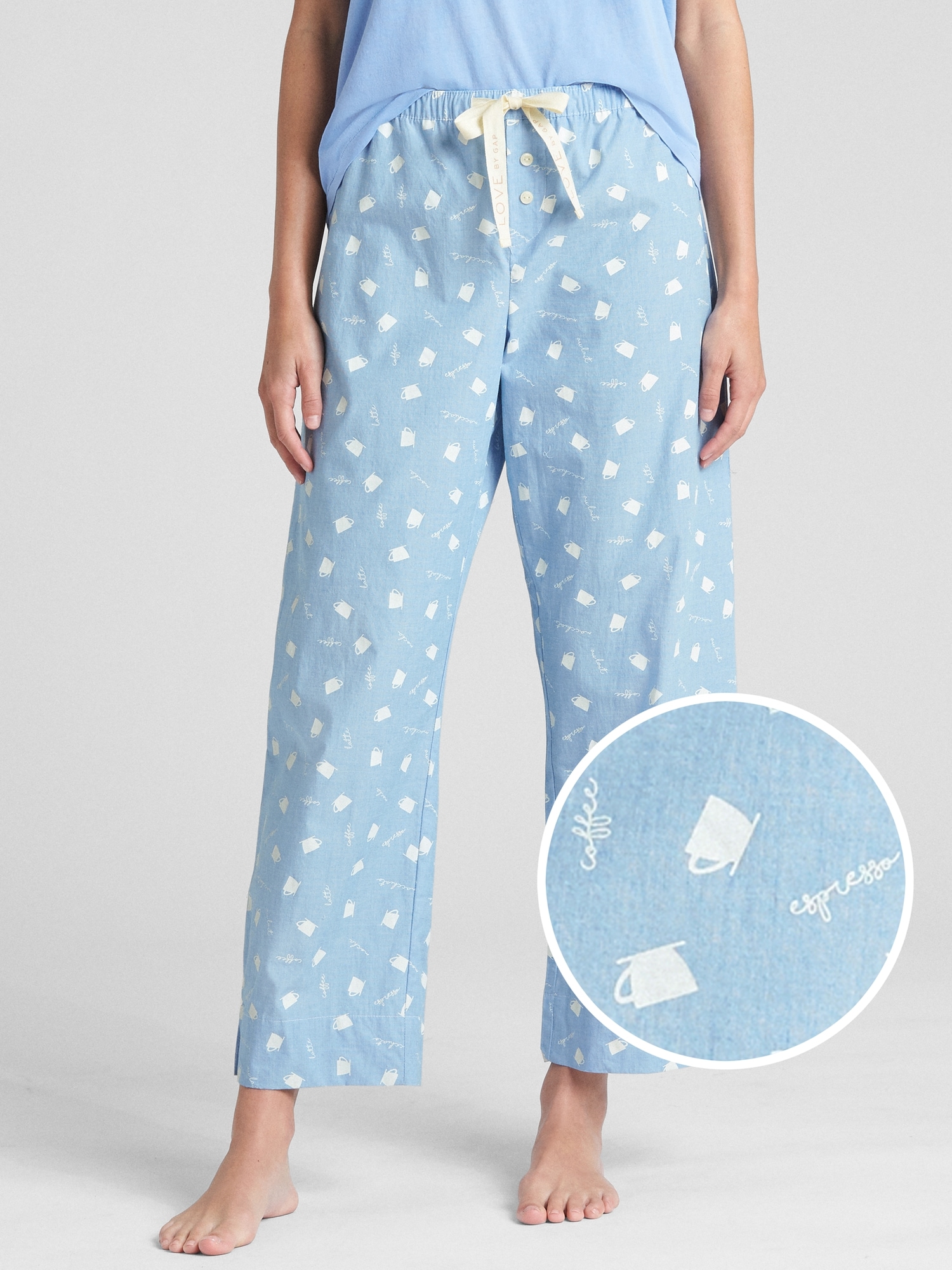 Dreamer Print Drawstring Pants in Poplin