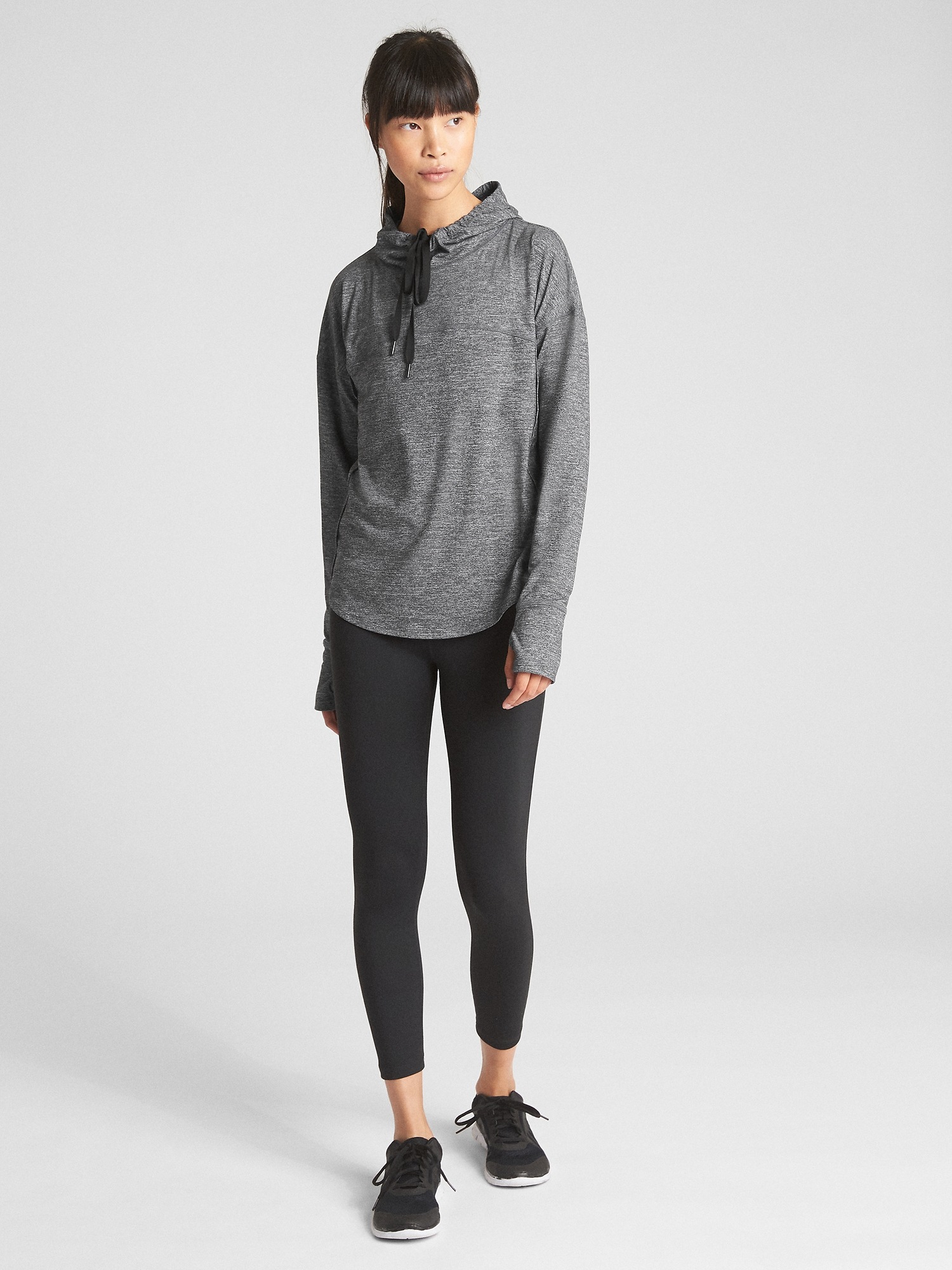 GapFit Pullover Hoodie in Brushed Tech Jersey | Gap