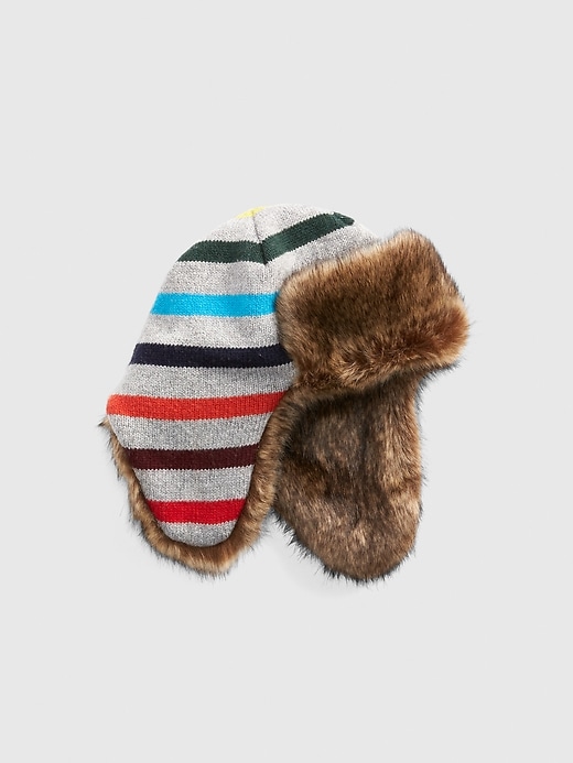 View large product image 1 of 1. Kids Crazy Stripe Trapper Hat