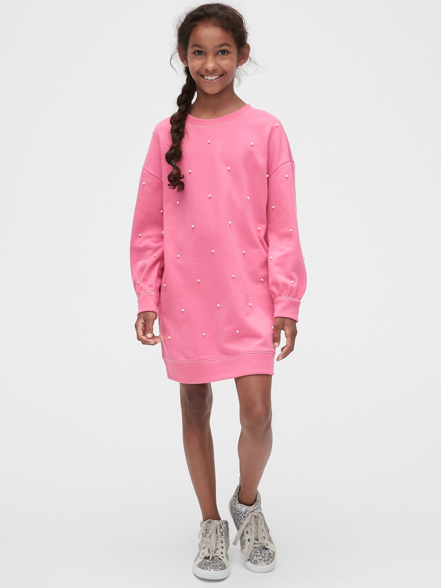 Pink pearl sales sweater dress