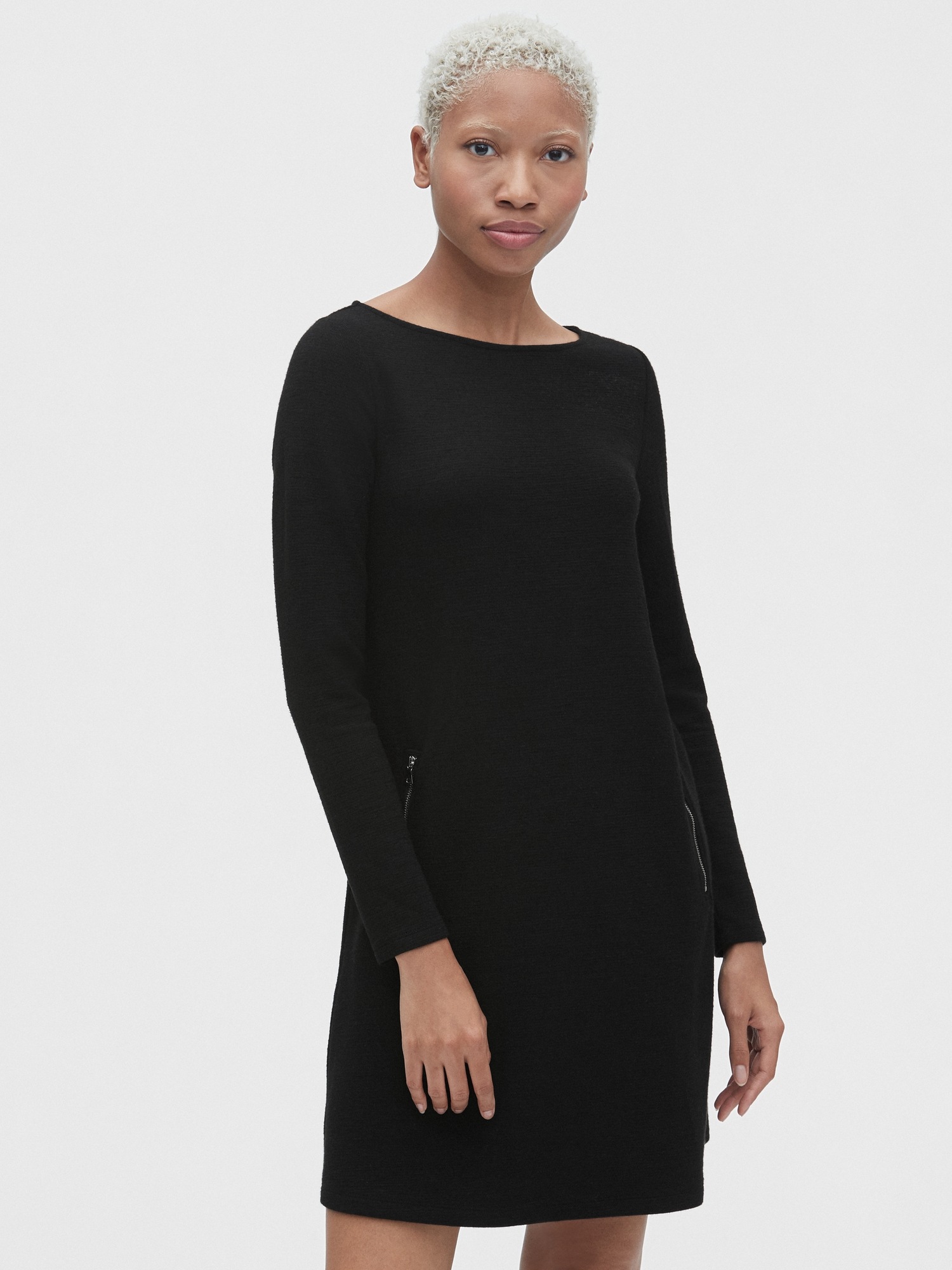 Long Sleeve A-Line Dress with Zip-Pockets | Gap