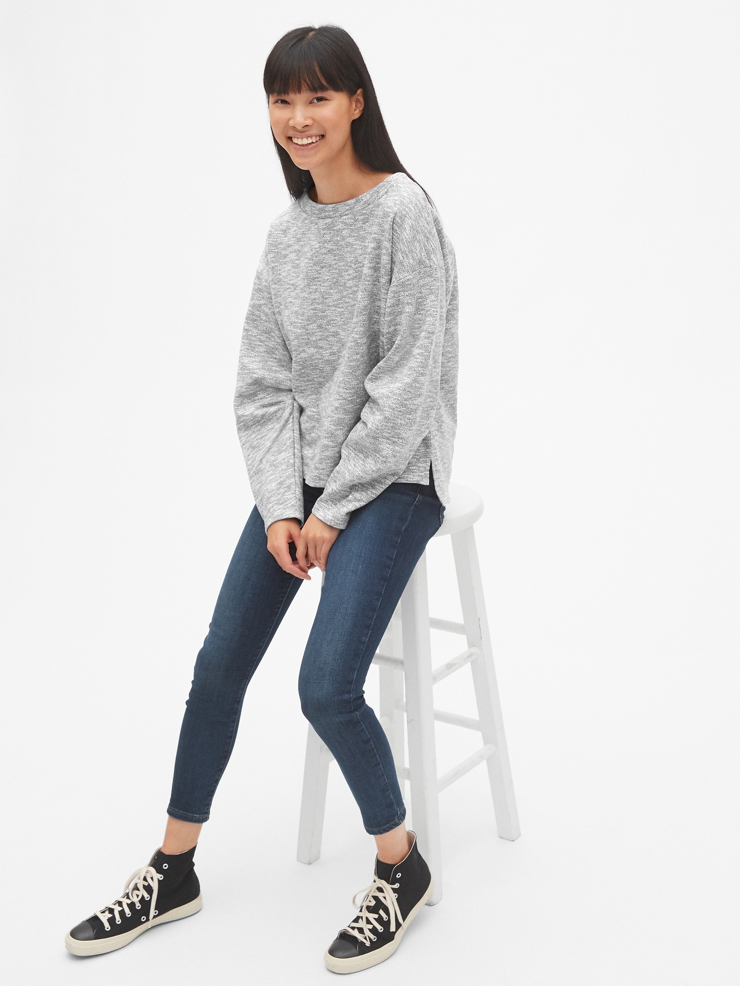 Textured Pullover Crewneck Sweatshirt | Gap