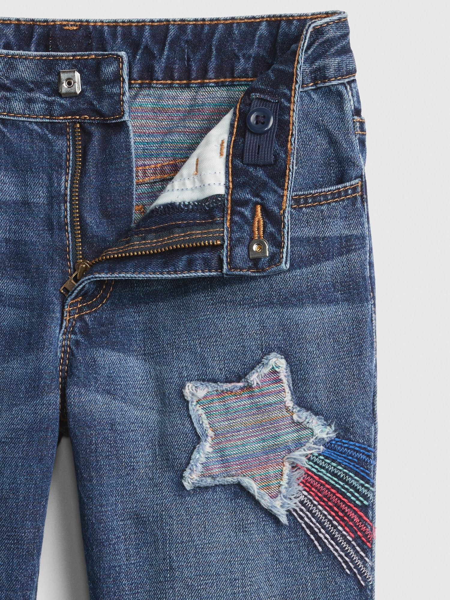 Rainbow Star Patch Girlfriend Jeans | Gap