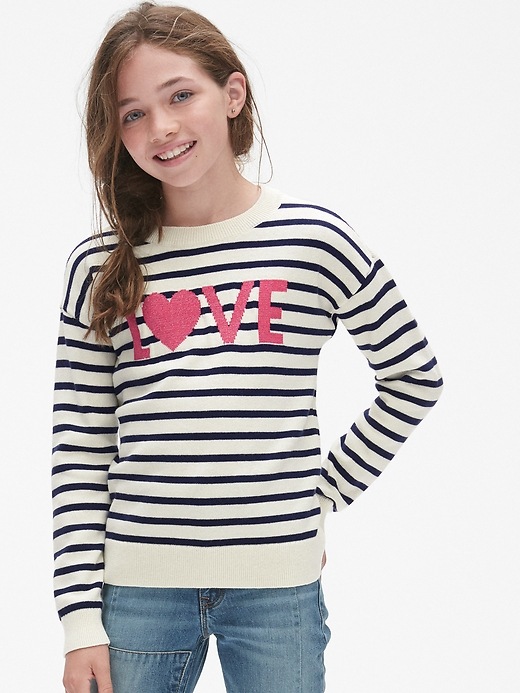 Stripe Metallic-Graphic Sweater | Gap