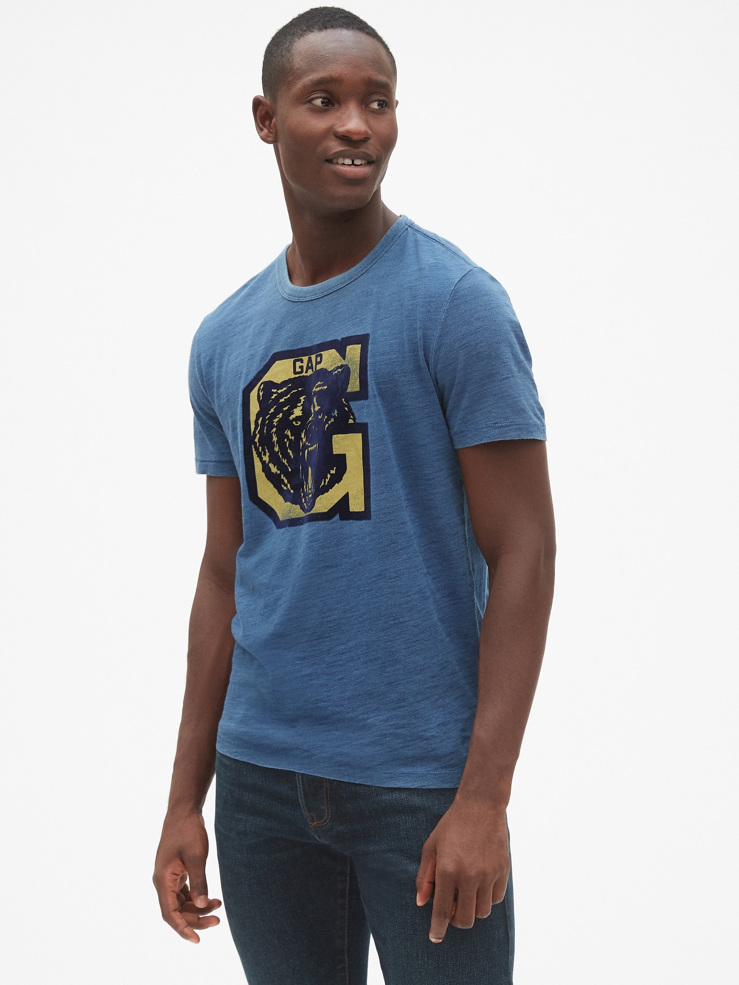 Logo Graphic Indigo Short Sleeve T-Shirt | Gap