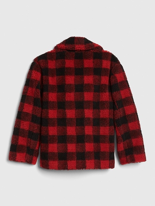 Image number 3 showing, Kids Buffalo Plaid Sherpa Jacket