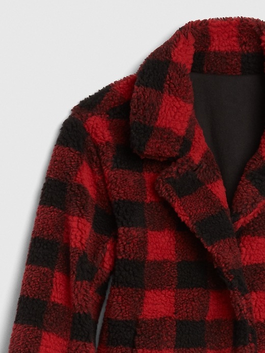 Image number 4 showing, Kids Buffalo Plaid Sherpa Jacket