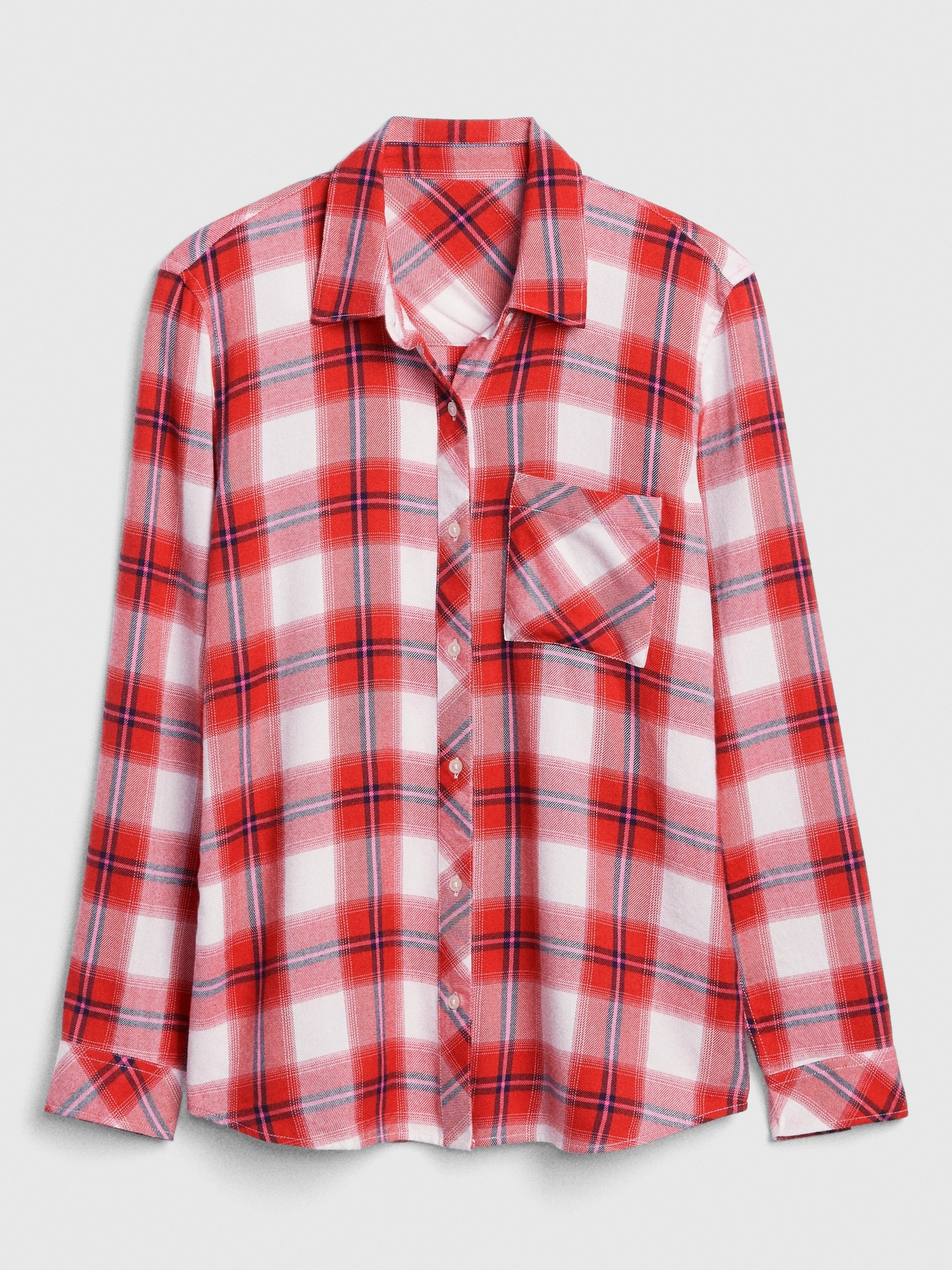 Drapey Plaid Flannel Pocket Shirt | Gap