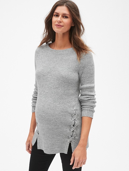 Maternity Side Lace-Up Sweater Tunic | Gap