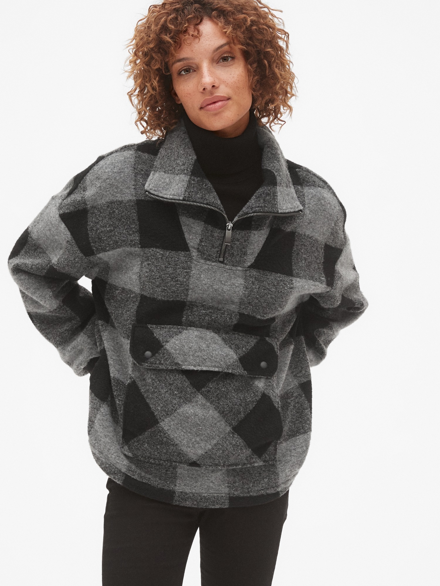 Gap Plaid Fleece Pullover buy Jacket