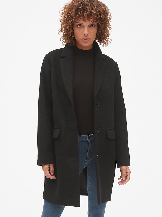 Image number 1 showing, Oversized Wool-Blend Cocoon Coat