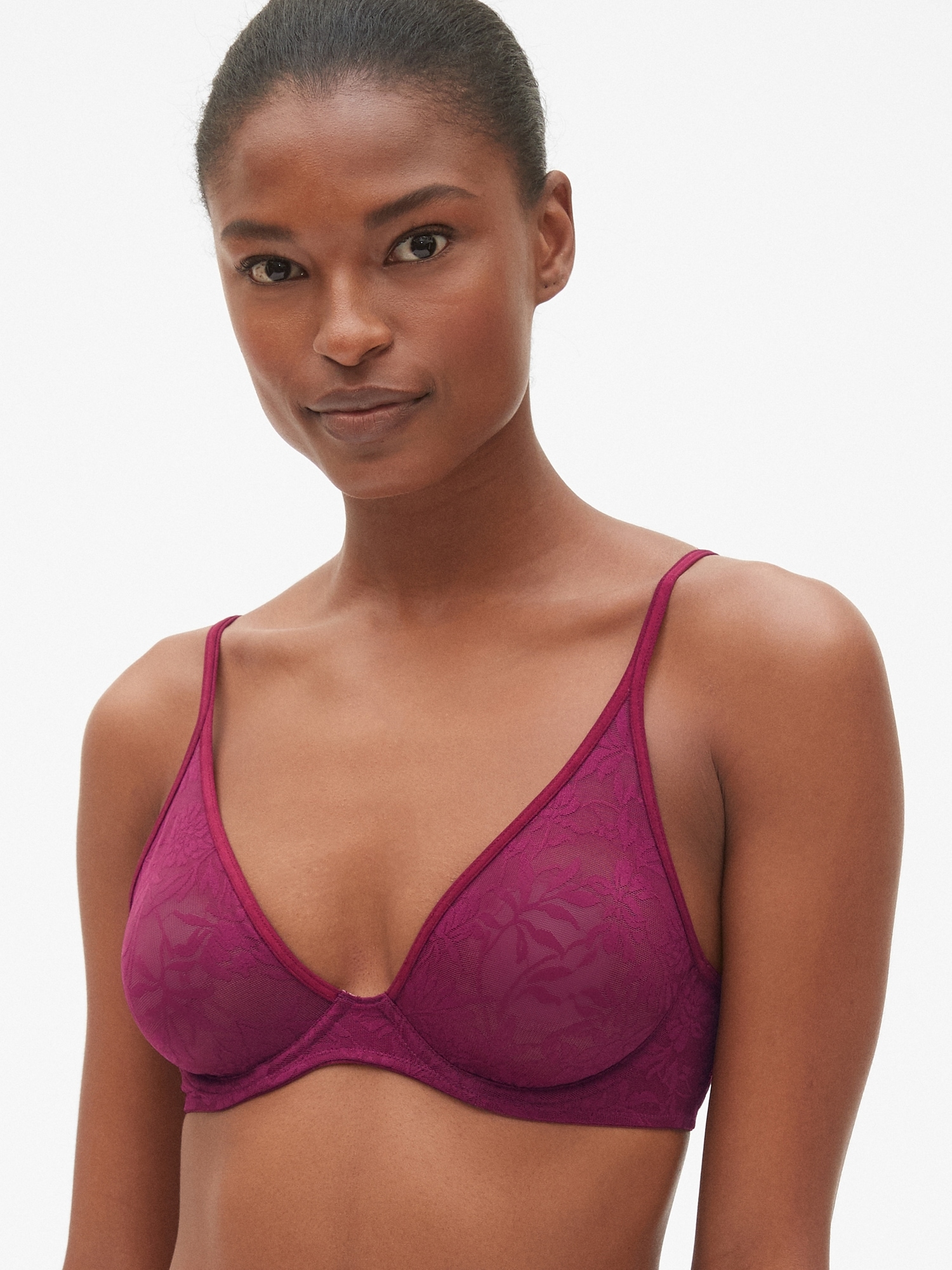 Bare The Push-Up Without Padding Bra 38D, Maroon Banner