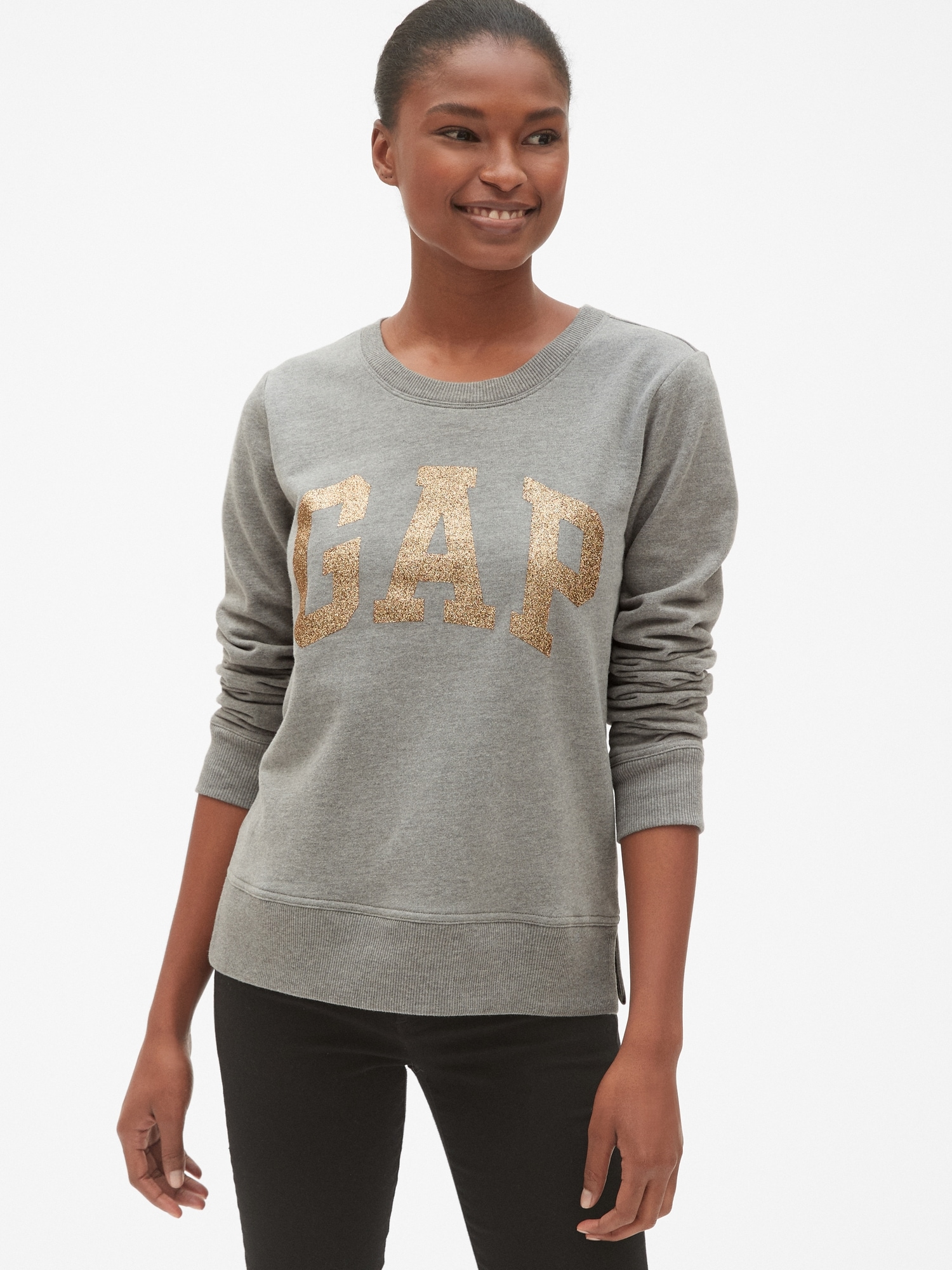 Glitter Logo Crewneck Pullover Sweatshirt | Gap