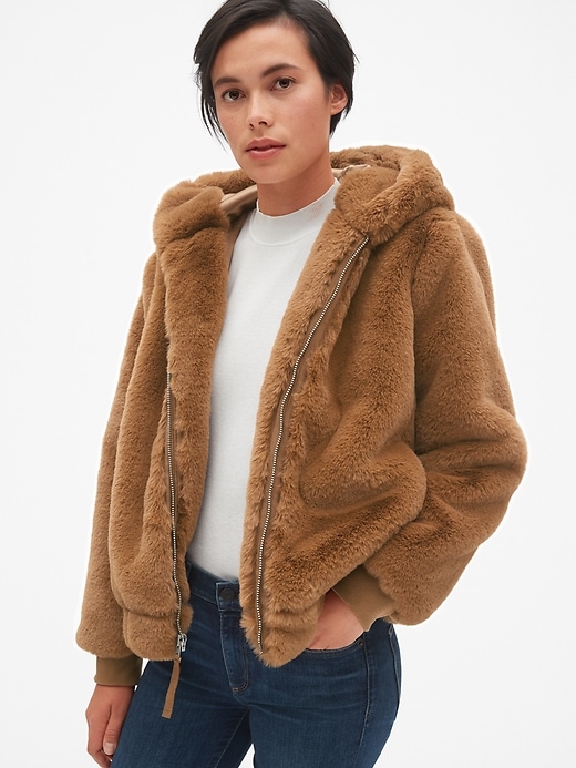 Hooded Faux-Fur Jacket | Gap