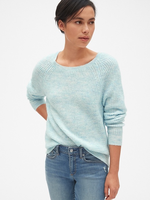Image number 1 showing, Waffle Stitch Pullover Sweater