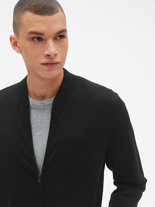 Full-Zip Bomber Sweater | Gap