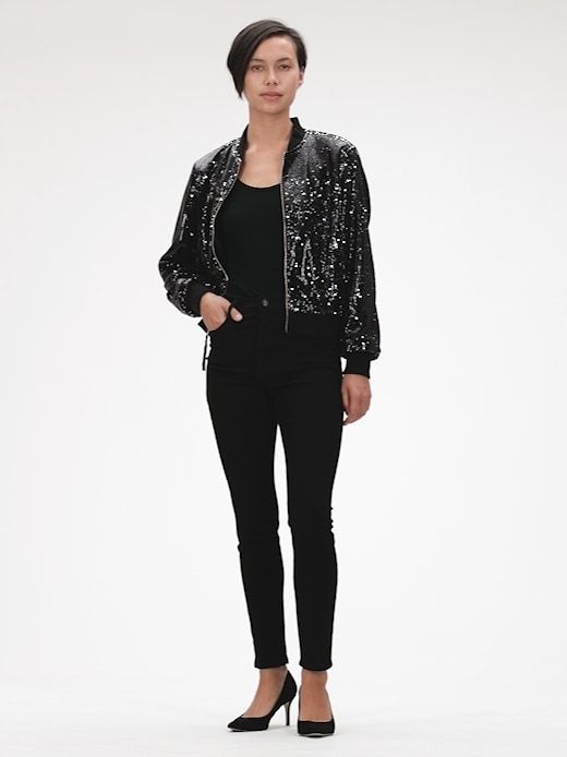 Gap sequin cheap bomber jacket