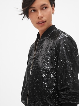 Gap sequin bomber jacket new arrivals