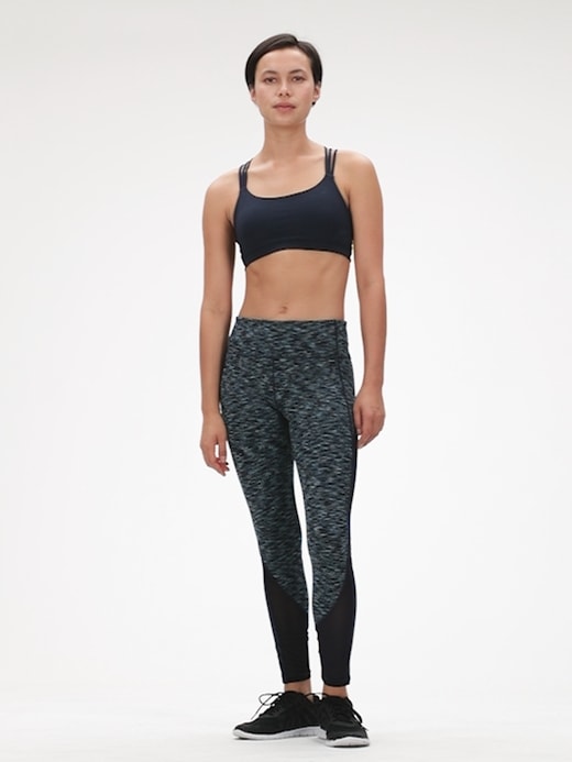 GapFit Blackout Spacedye Mesh-Insert Full Length Leggings