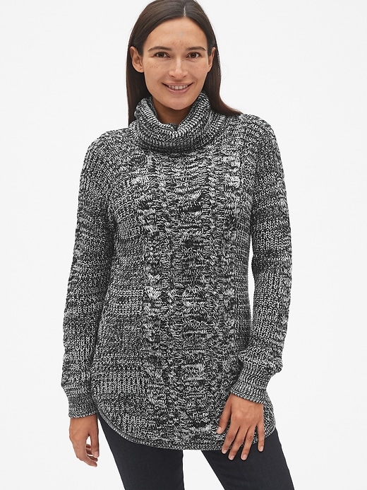 Maternity Cable-Knit Turtleneck Pullover Sweater | Gap