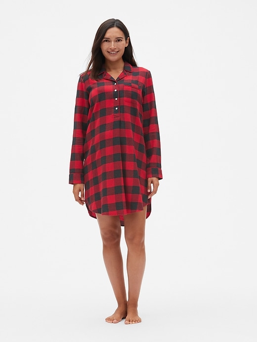 Image number 3 showing, Maternity Flannel Sleep Shirt