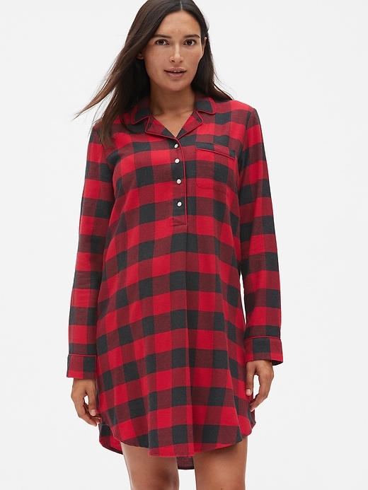 Image number 1 showing, Maternity Flannel Sleep Shirt