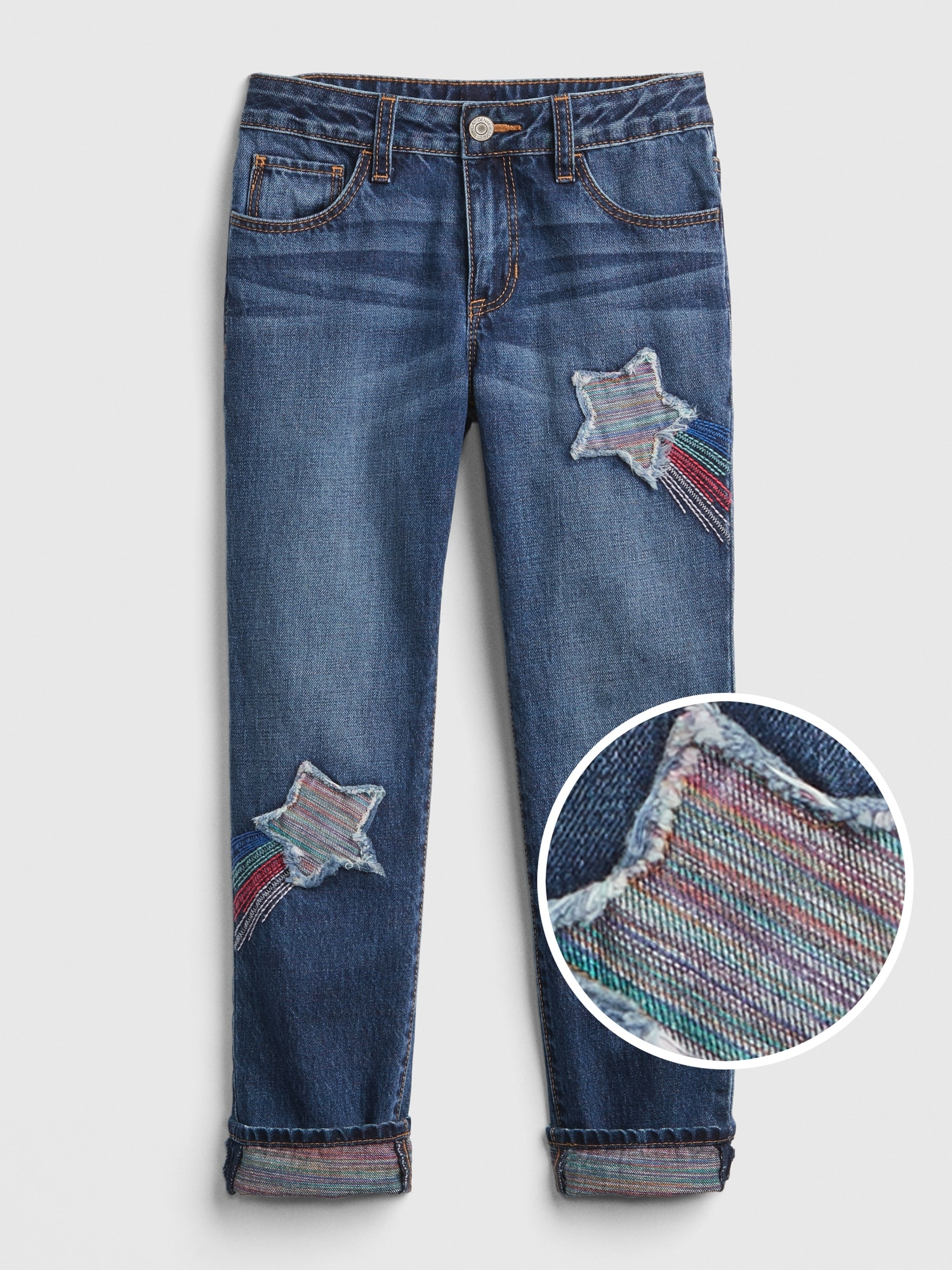 Rainbow Star Patch Girlfriend Jeans | Gap