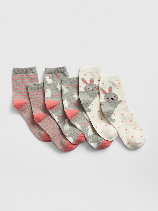 View large product image 1 of 1. Kids Bunny Crew Socks (3-Pack)