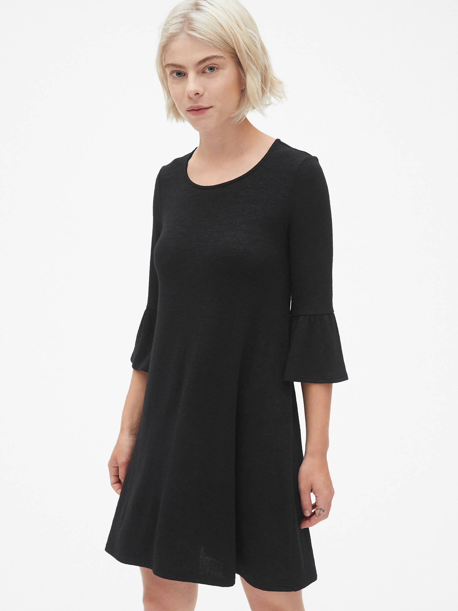 Softspun Bell-Sleeve Swing Dress | Gap