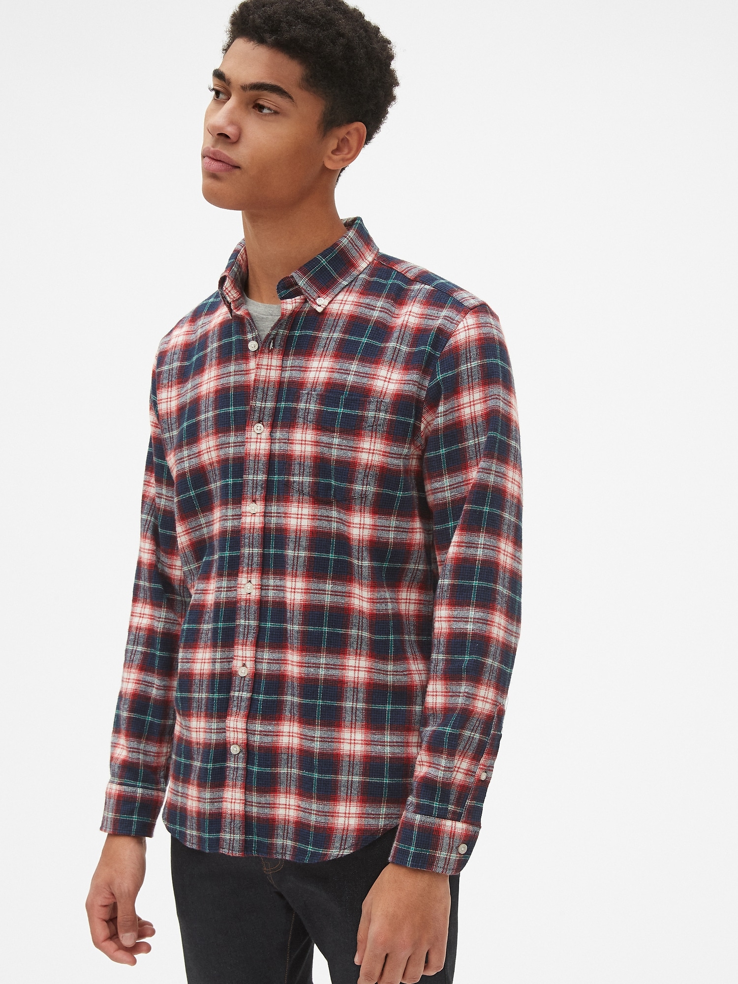 Standard Fit Flannel Pocket Shirt | Gap