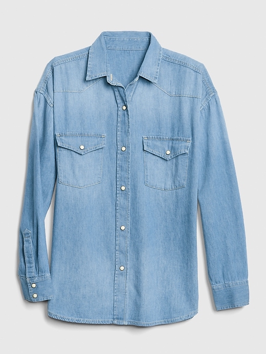 Image number 6 showing, Oversized Denim Western Shirt