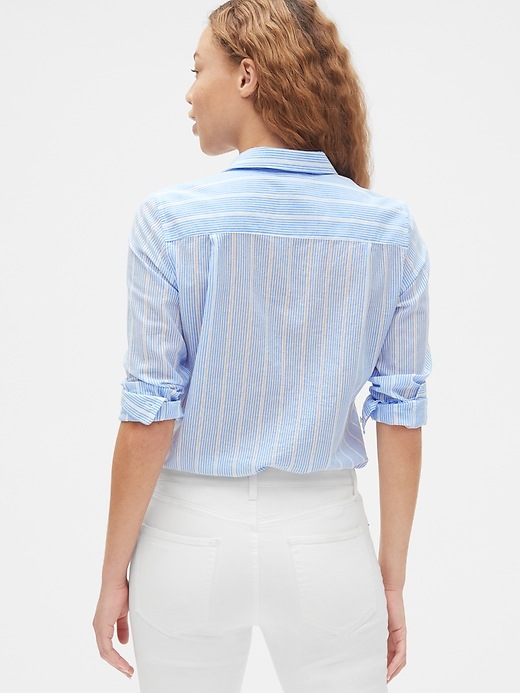 Image number 2 showing, Fitted Boyfriend Dobby Stripe Shirt