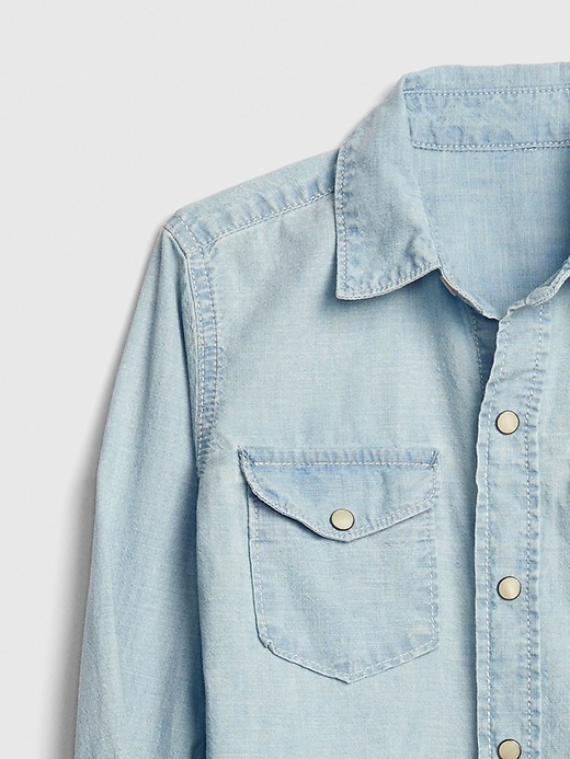Image number 4 showing, Kids Chambray Long Sleeve Shirt