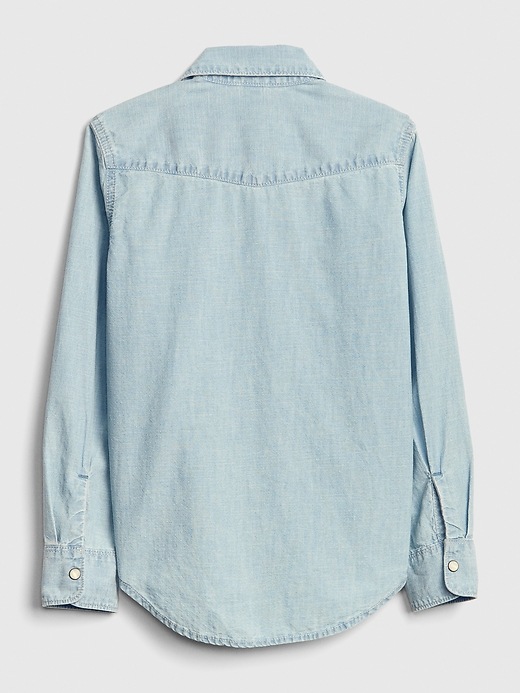 Image number 3 showing, Kids Chambray Long Sleeve Shirt