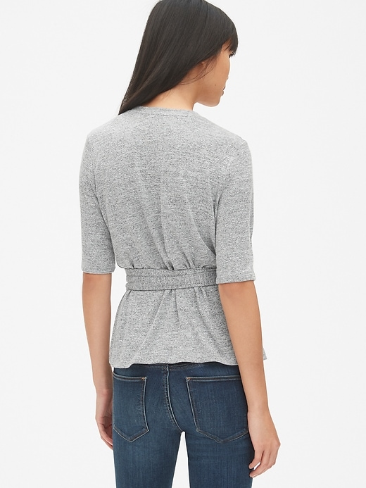 Softspun Short Sleeve Tie-Waist Wrap Top | Gap