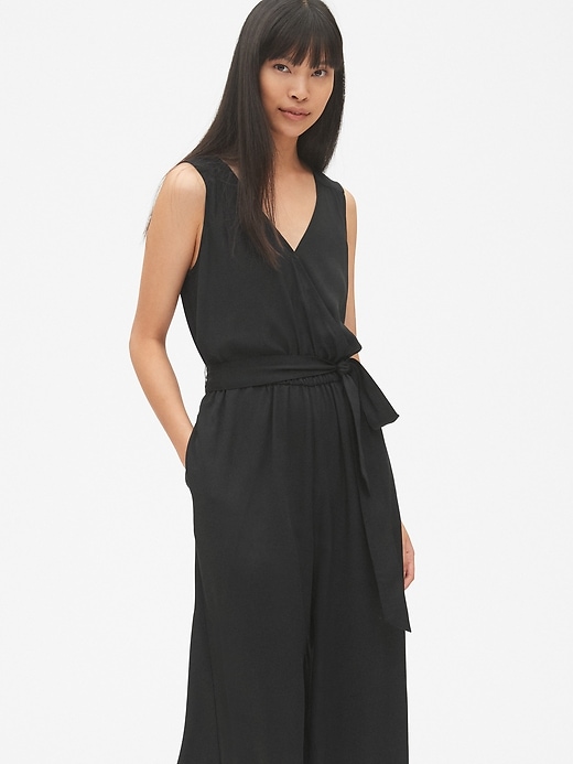 Image number 1 showing, Cropped Wide-Leg Jumpsuit in Modal 