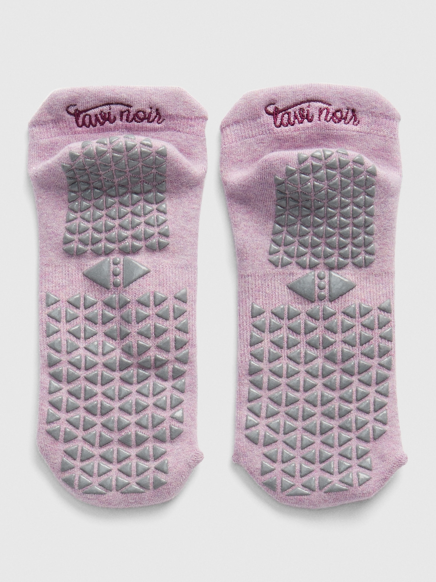 Bar Method x Tavi Grip Sock Pink & Grey Hearts