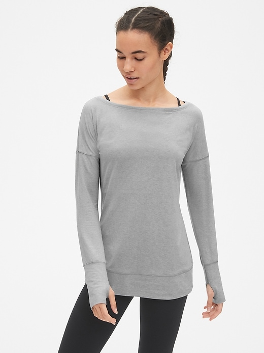 GapFit Long Sleeve Boatneck Top | Gap