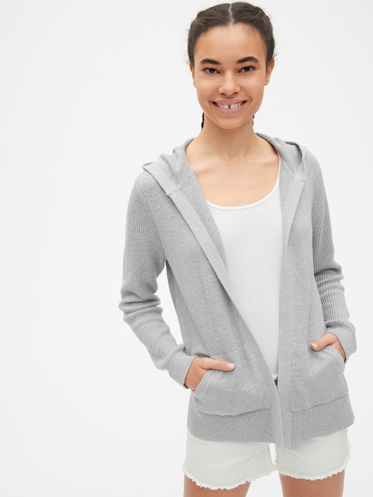 Gap textured store open front cardigan