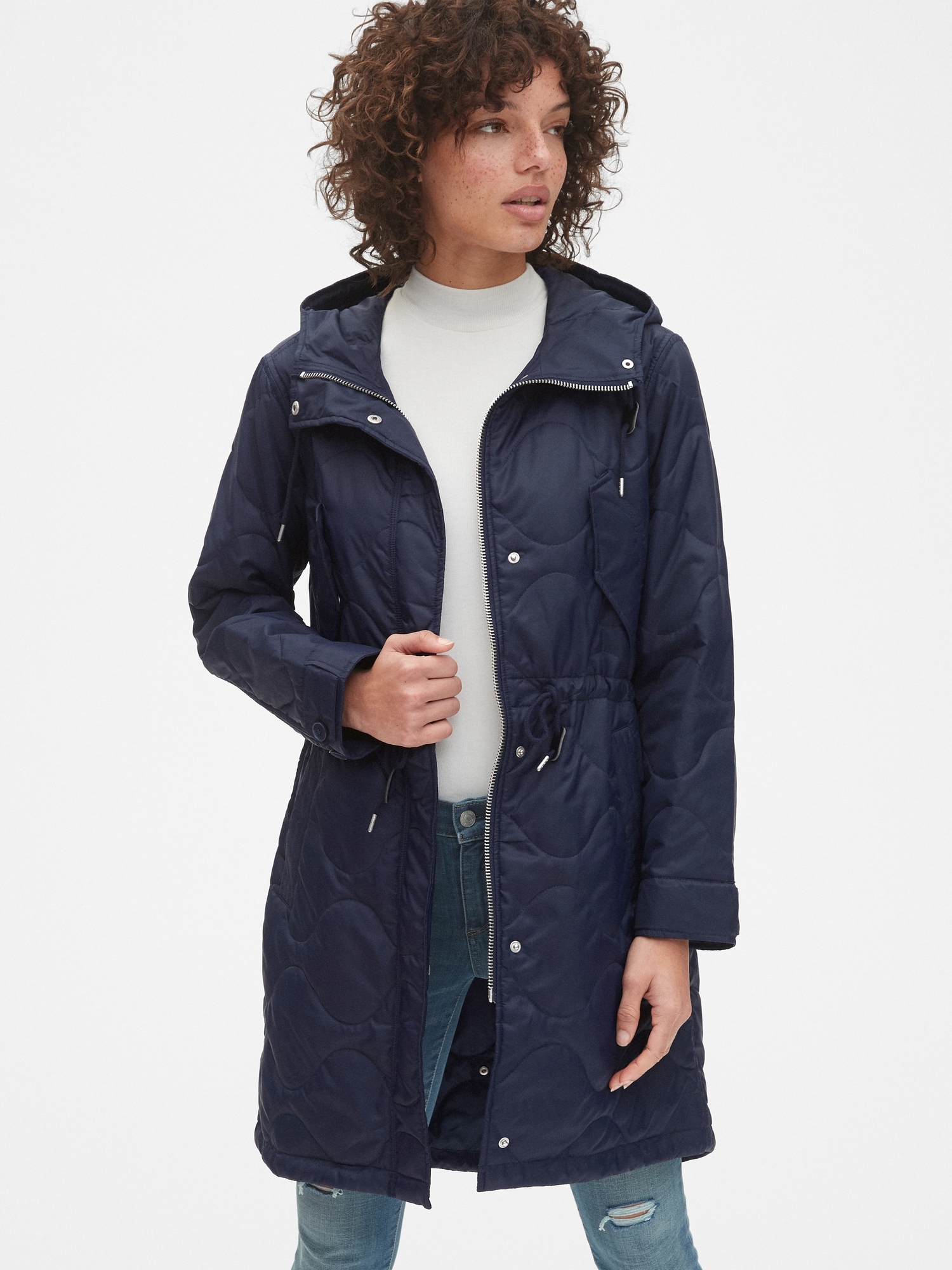 Gap midweight quilted fishtail on sale parka