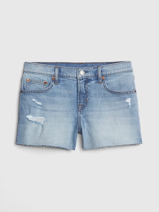 Image number 6 showing, Mid Rise 3" Denim Shorts with Distressed Detail