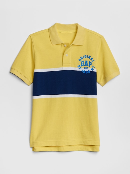 View large product image 1 of 1. Kids Gap Logo Short Sleeve Polo Shirt