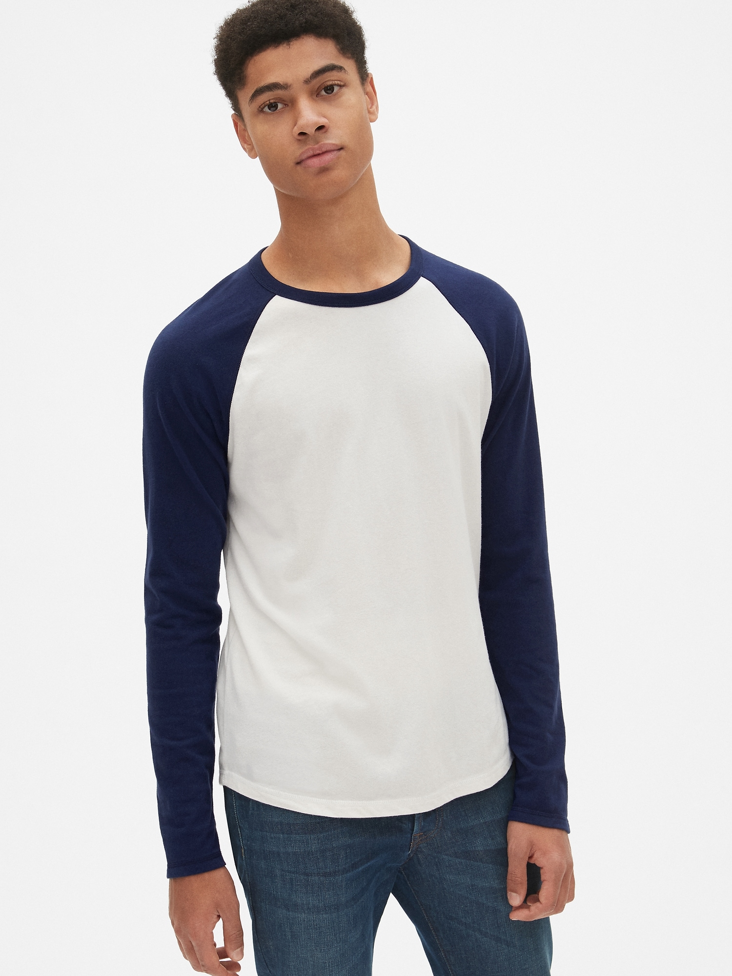 Soft Brushed Raglan Crewneck T-Shirt | Gap